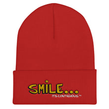 Load image into Gallery viewer, Smile - Cuffed Beanie w/ White Font
